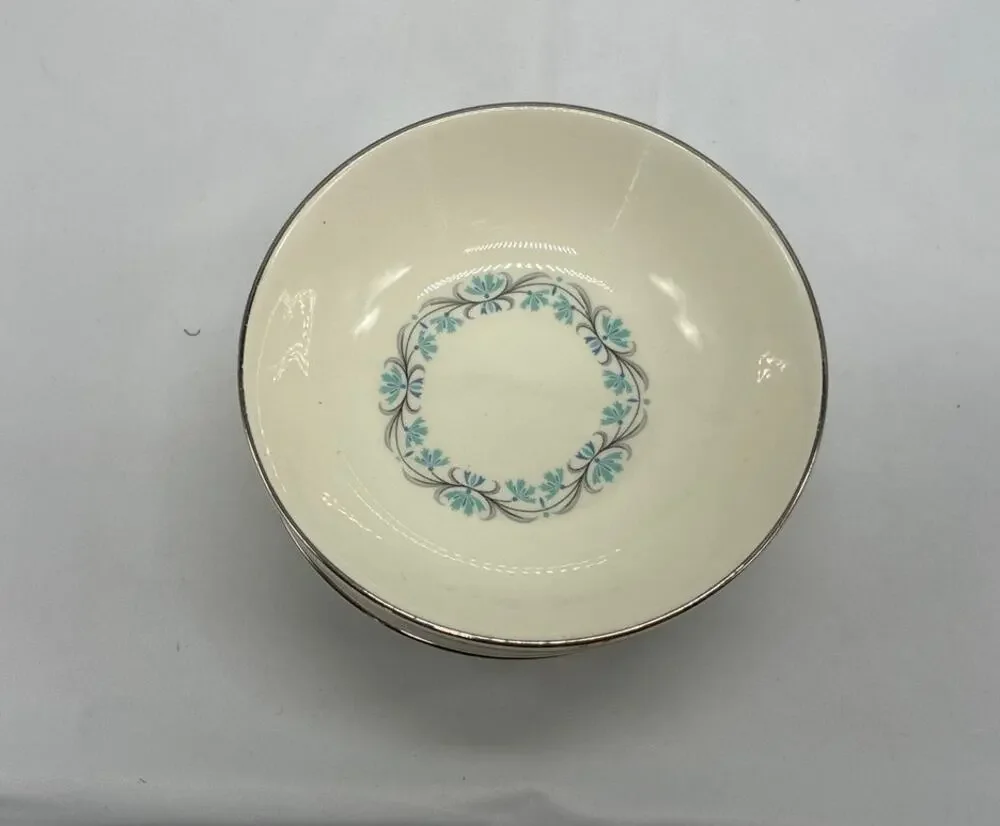 Set of 8 Vintage MCM Atomic Bowls Aqua Blue Floral Mid Century Modern Kitchen